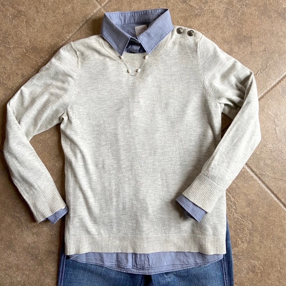 J. Crew Sweater - GUC Gray 3 Button on Shoulder - Picture 3 of 11